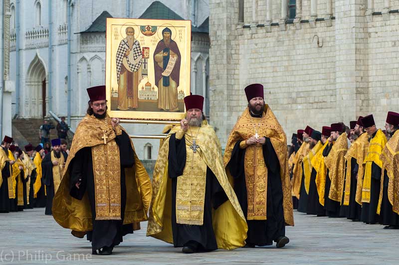 Orthodox ceremony at the Kremlin's Cathedral Square