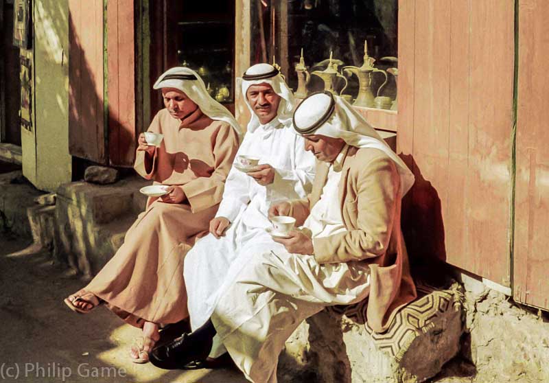 Arab nationals take a break for coffee