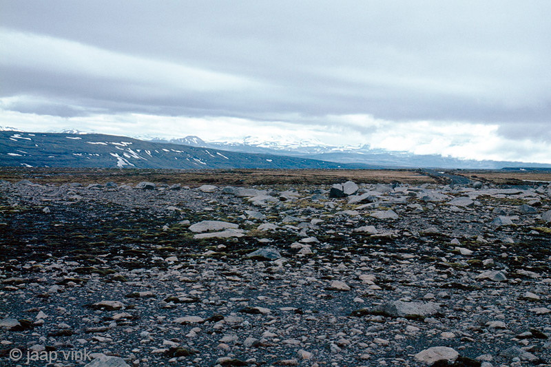 Landscape with volcanic stones and ash