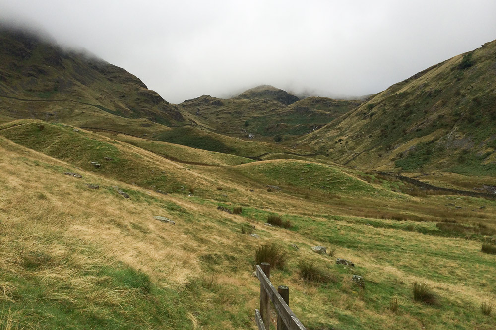 Looking up the valley - low cloud alert