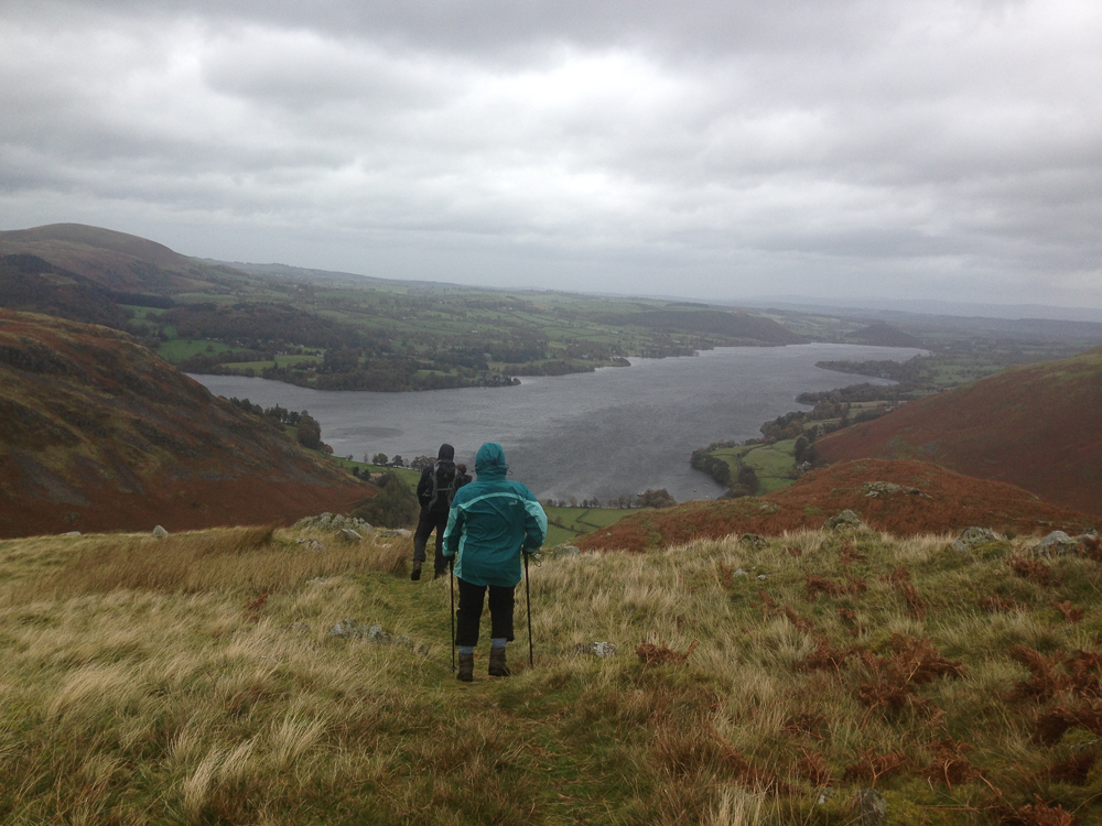 Heading down the north ridge