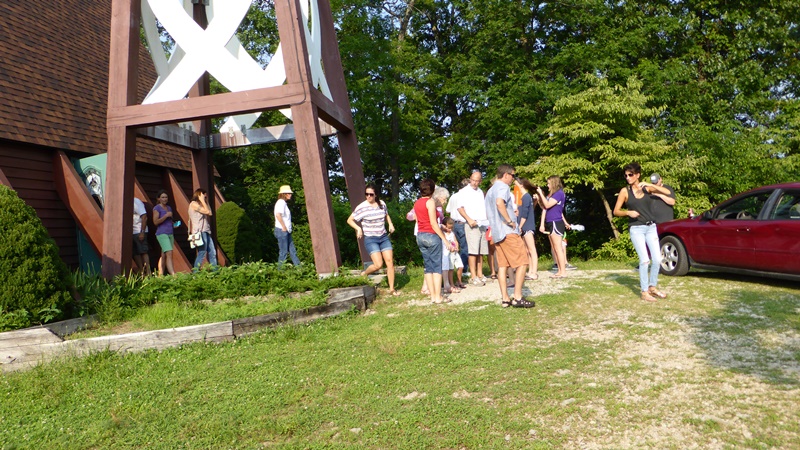 Leaving the chapel