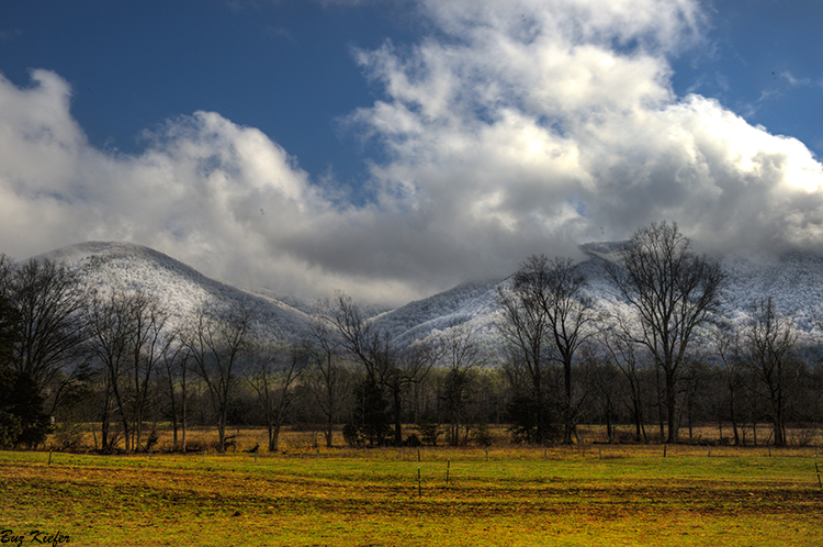 Winter Storm Clearing Cades Cove Peaks