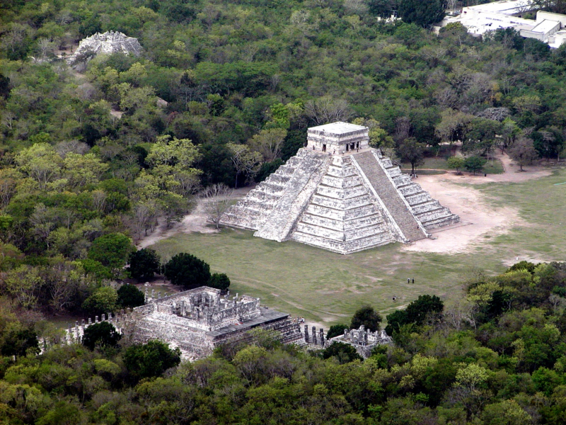 El Castillo with the Temple of the Warriors in the foreground