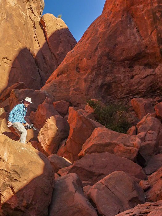 Getting in position behind the North Window arch