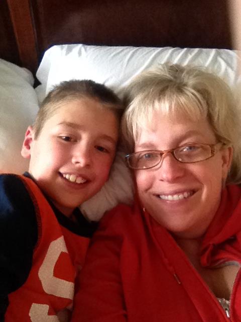 snuggling in bed