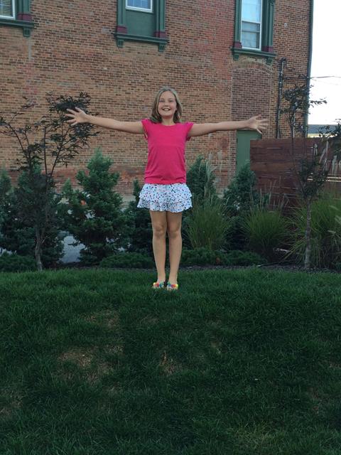 after ice cream, playing in a cute little park in downtown fishers