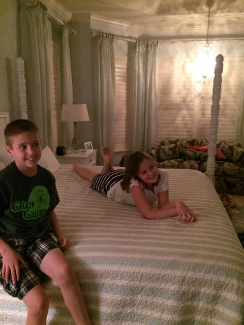 the kids loved playing on nancis bed