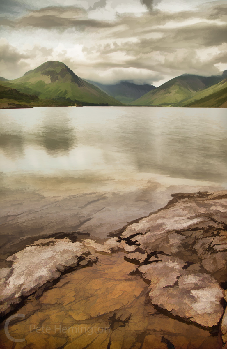 Artistic view of Wastwater in Lake District