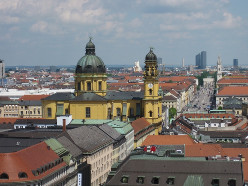 Munich. Theatinerkirche seen from the New Town Hall Tower