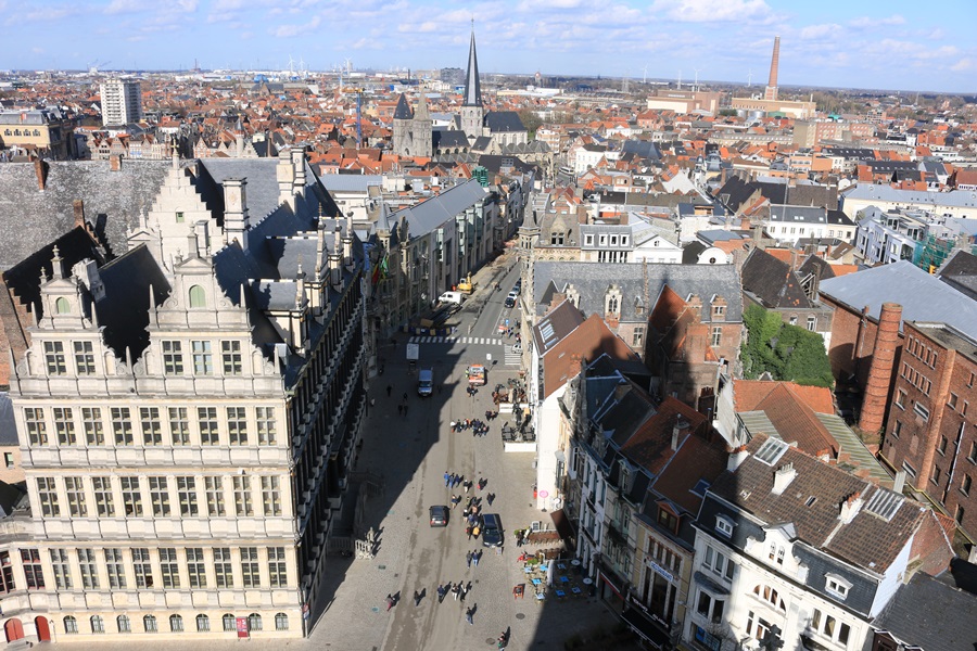 Ghent. View from the Belfry Tower