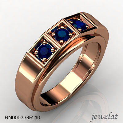 RN0003-GR-10 Pink Gold Ring With Sapphire