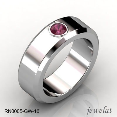 Ruby Ring In White Gold With A 6mm Band Width