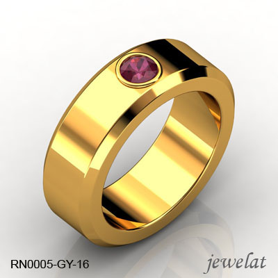 Ruby Ring In Yellow Gold With A 6mm Band Width