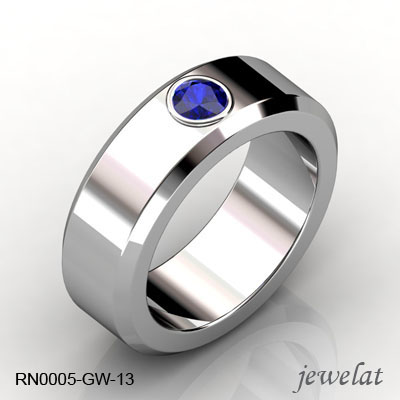 Tanzanite Ring In White Gold With A 6mm Band Width