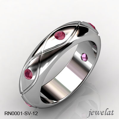 RN0001-SV-12 Silver Ruby Ring