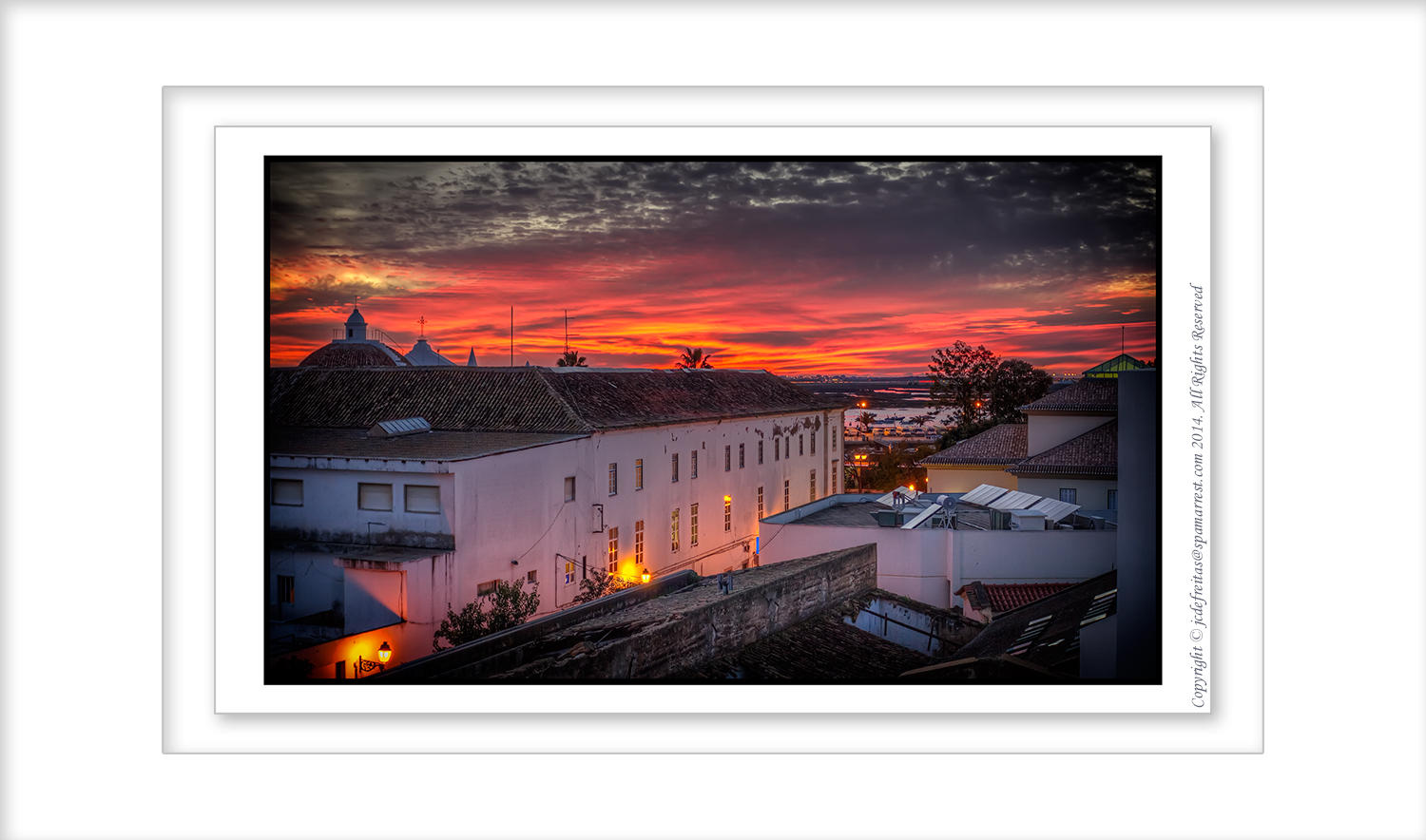 2014 - Faro sunset from our apartment terrace - Portugal