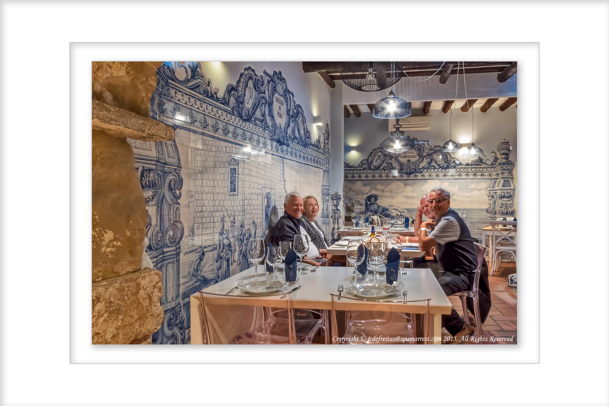 2015 - Ken & John with Mary & Len Bulmer at Vila Adentro Restaurant, Faro - Portugal