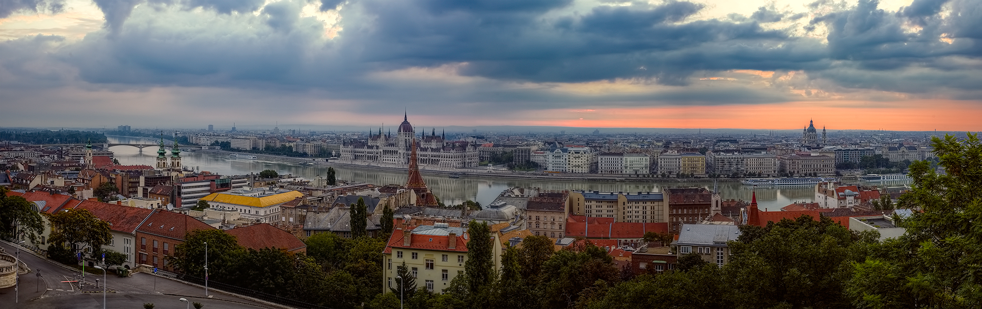 2016 - View from Fishermans Bastion (Halaszbastya), Budapest - Hungary (Panorama)