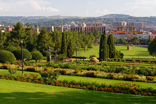 Overlooking the grounds of the Union Buildings