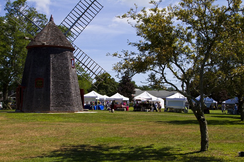6.  The Gristmill on the Eastham Green, a craft show in progress.