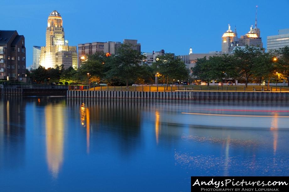 Buffalo skyline at Night