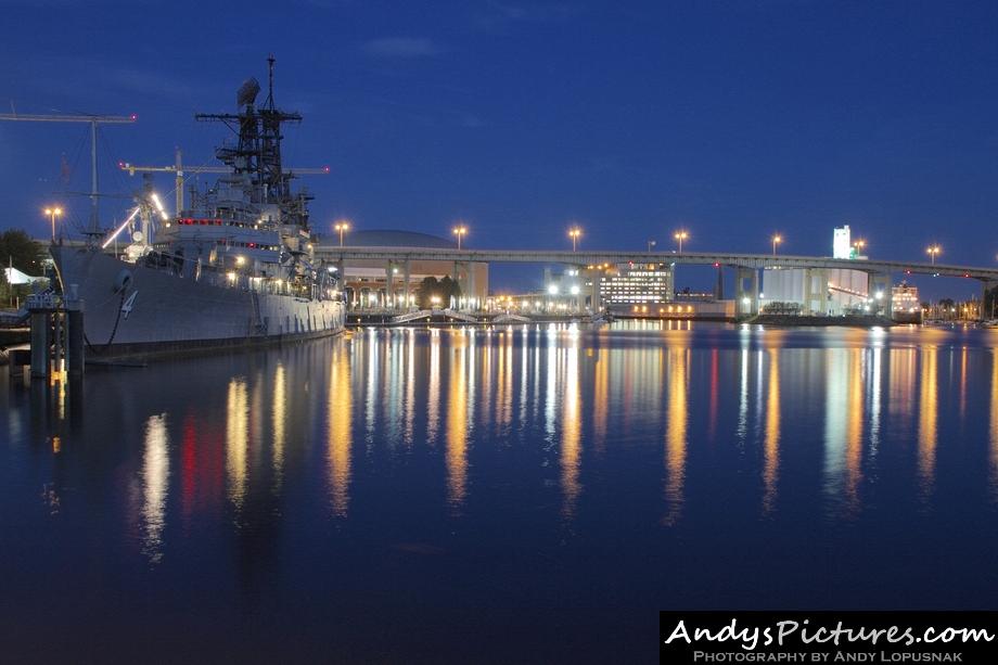 Buffalo Naval Park & General Mills Grain Elevator at Night