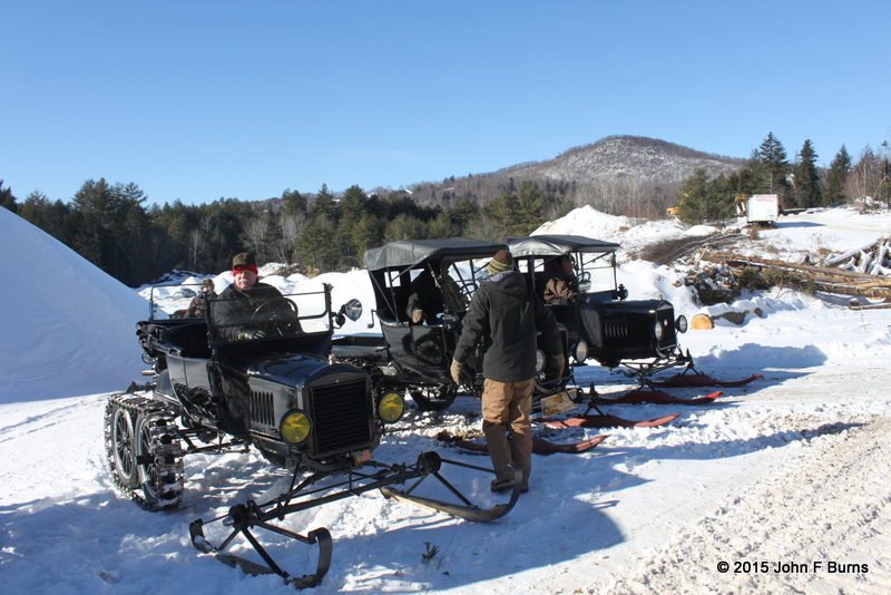 Model T Snowmobiles out in the Farm