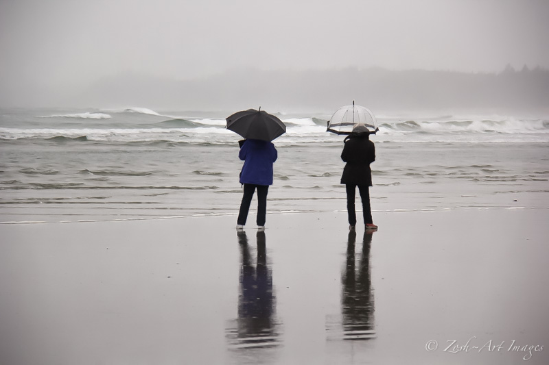 Watching the Surfers in the Rain