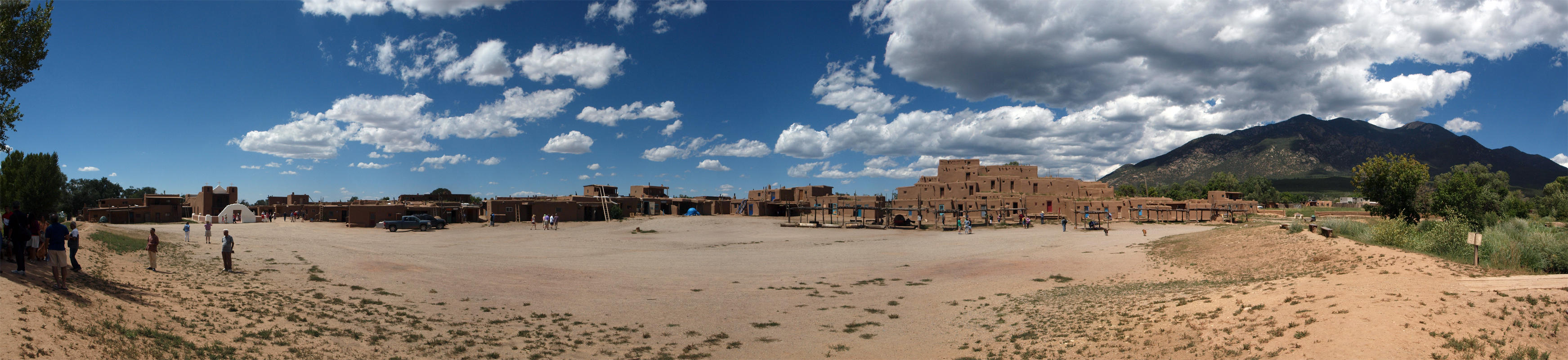 Panorama - One side of Taos Pueblo