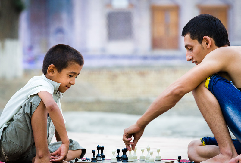 Playing chess - Uzbekistan