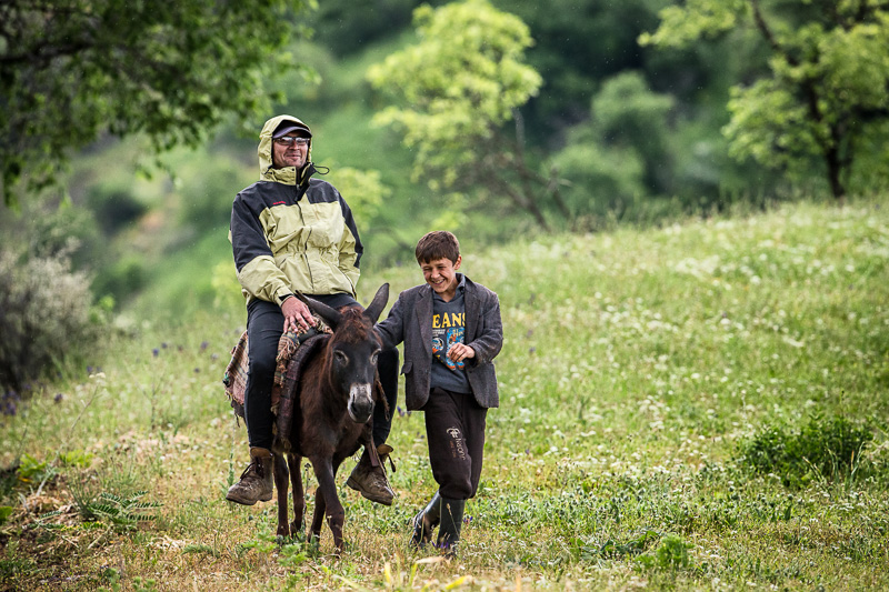 Donkey, man, boy - Varzob