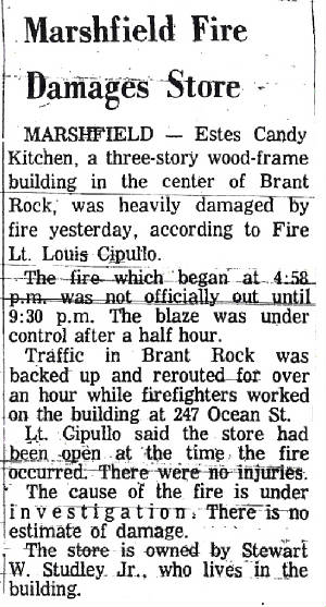 Estes Candy Kitchen Burns - 1971