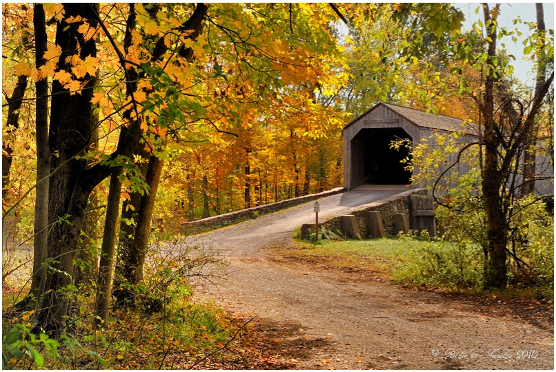 Autumn Light at Schofield Ford Covered Bridge
