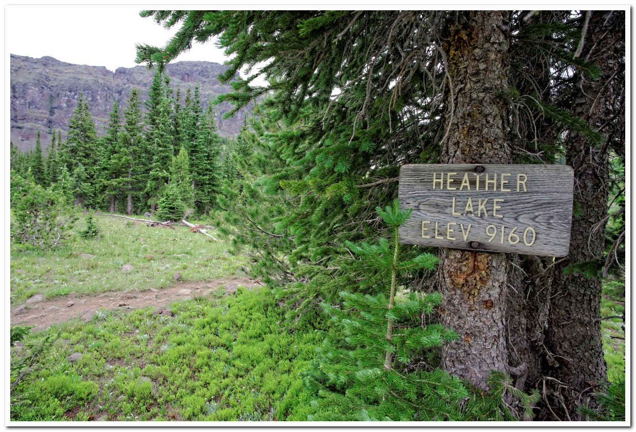 Emerald Lake Trail, Heather Lake Sign
