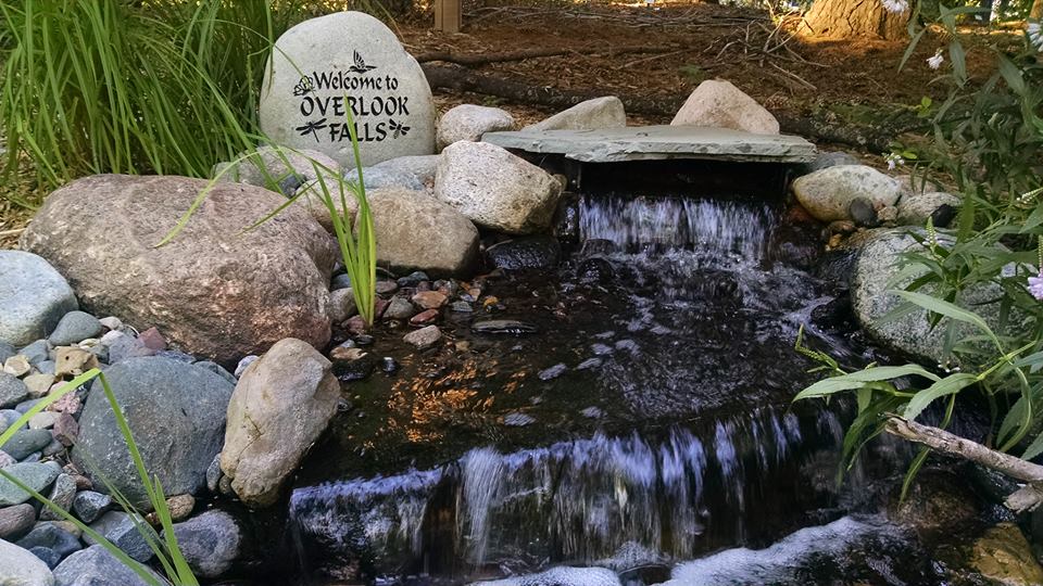 Overlook Falls engraved stone