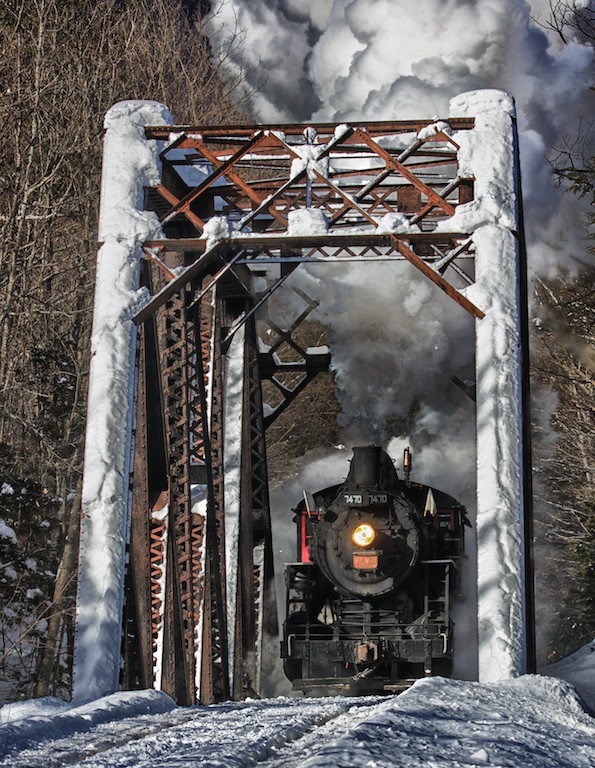 Steam in the snow