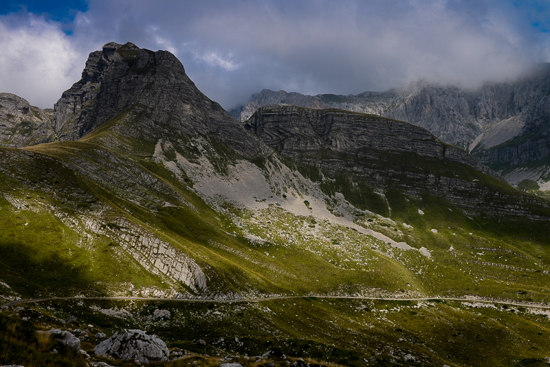 Sedlo Pass 1907m and Uvita Greda 2199m behind, Durmitor NP