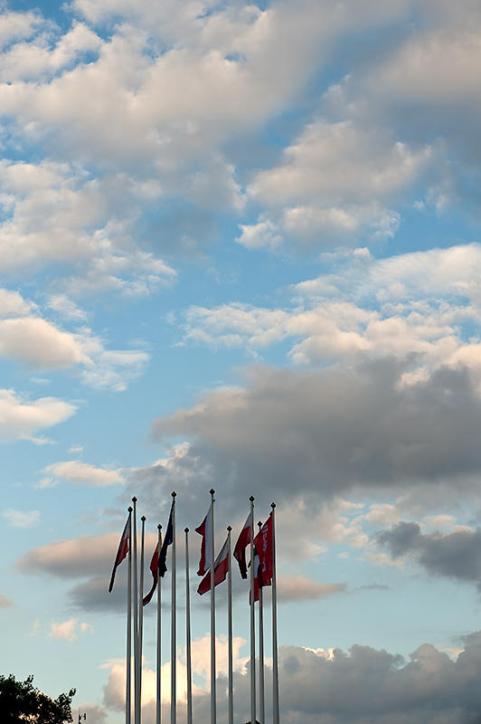 Clouds, Wind And Flags