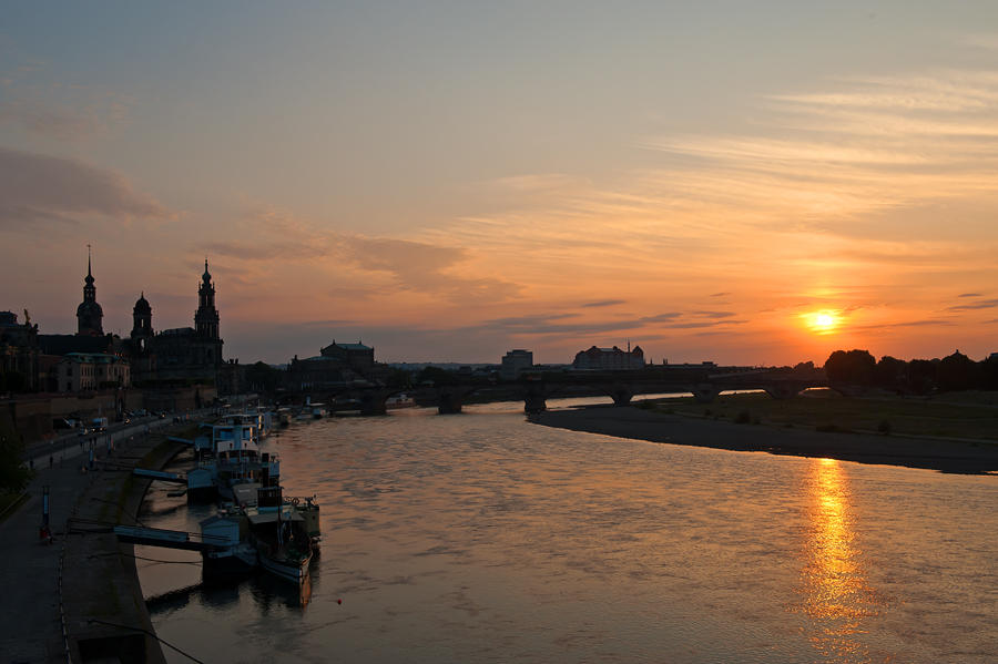 Sunset Over Elbe River