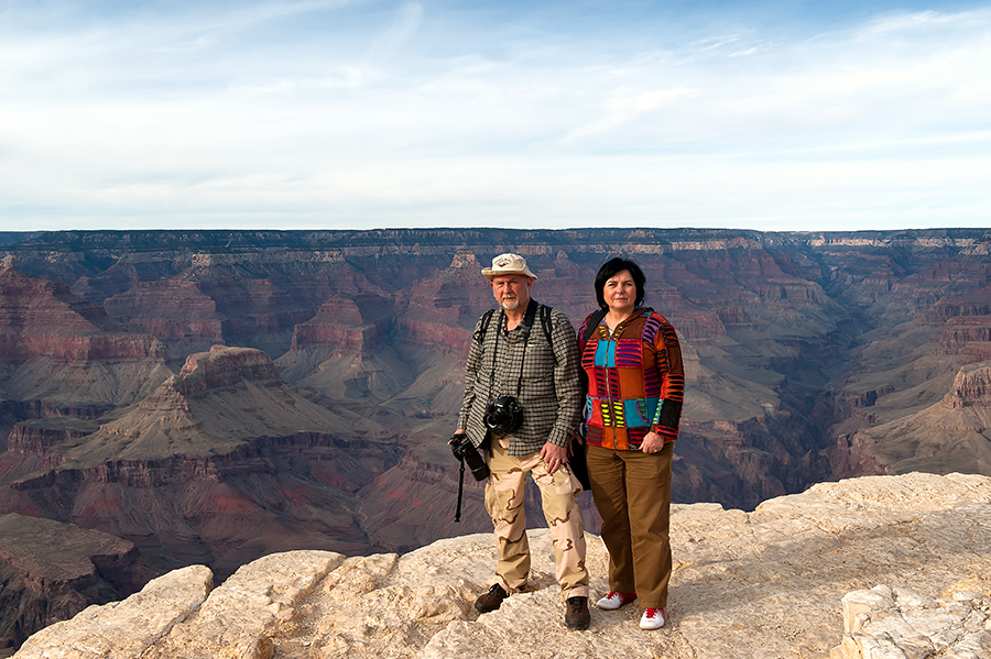 With Grand Canyon Behind