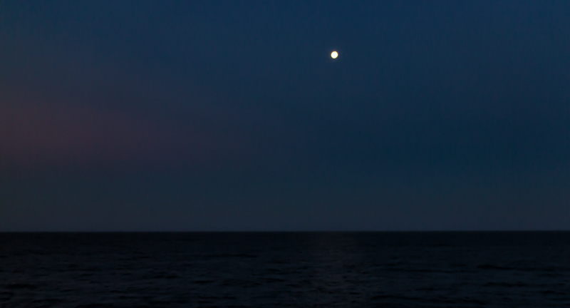 Full moon at sea