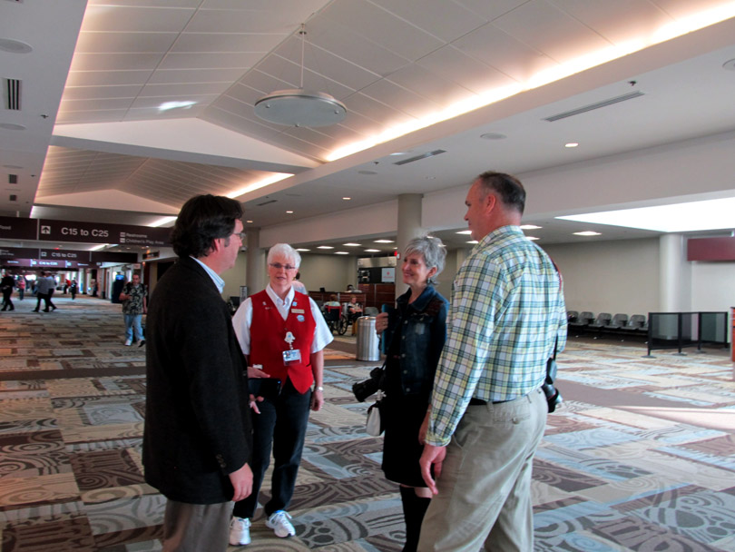 Nancy hosting her Guests to the Exhibit