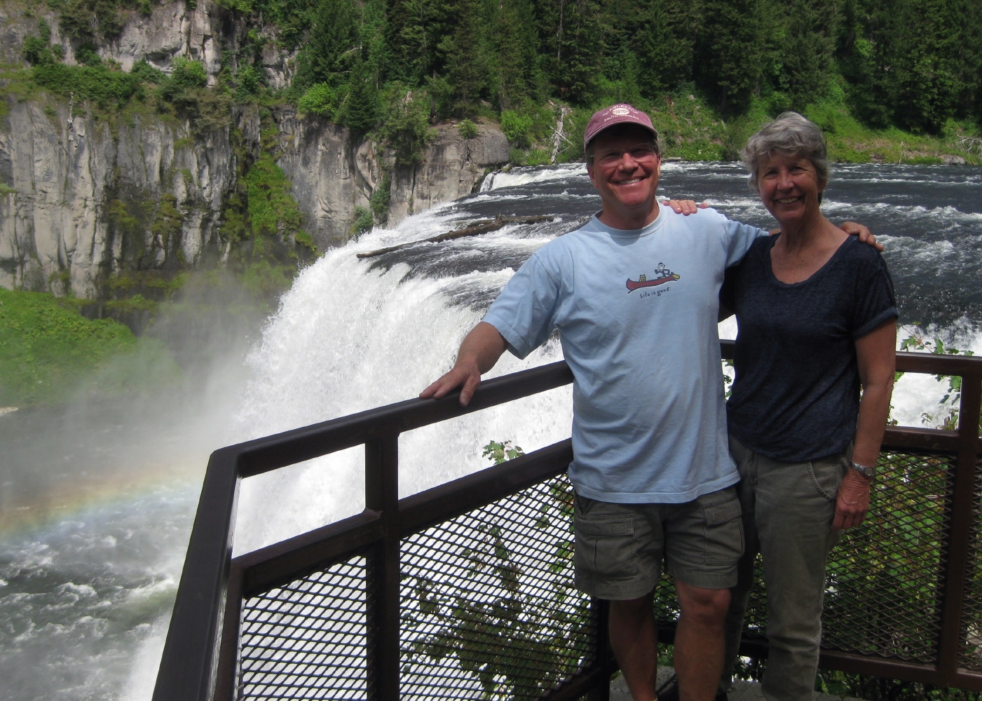 Evan Massaro and Britta Shafer at Upper Mesa Falls in Idaho