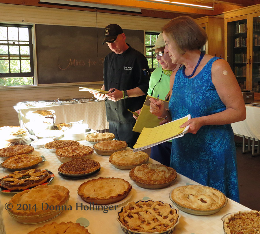Michael, Ann and Ingrid Judging the Pies