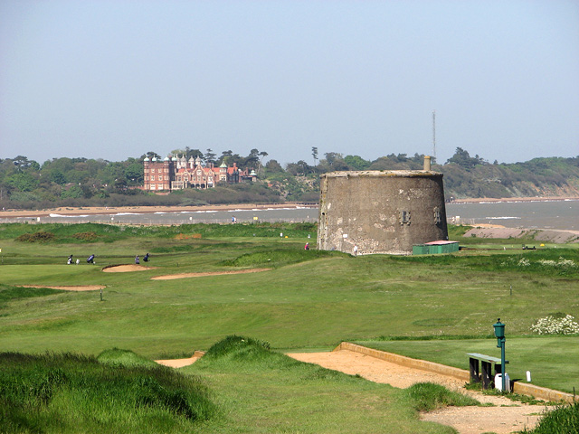 Bawdsey  Manor  from  Felixstowe  Ferry  golf  course.