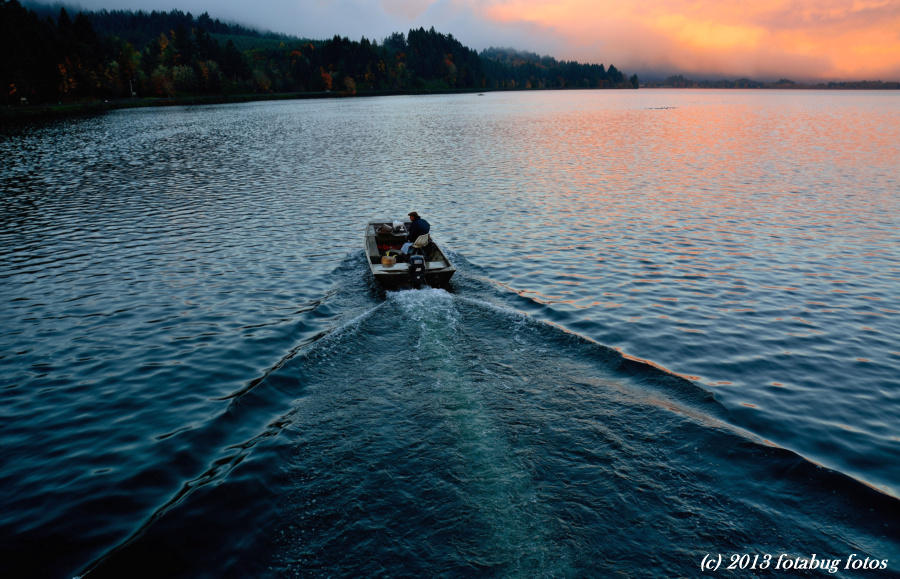 Boater on Dexter Lake