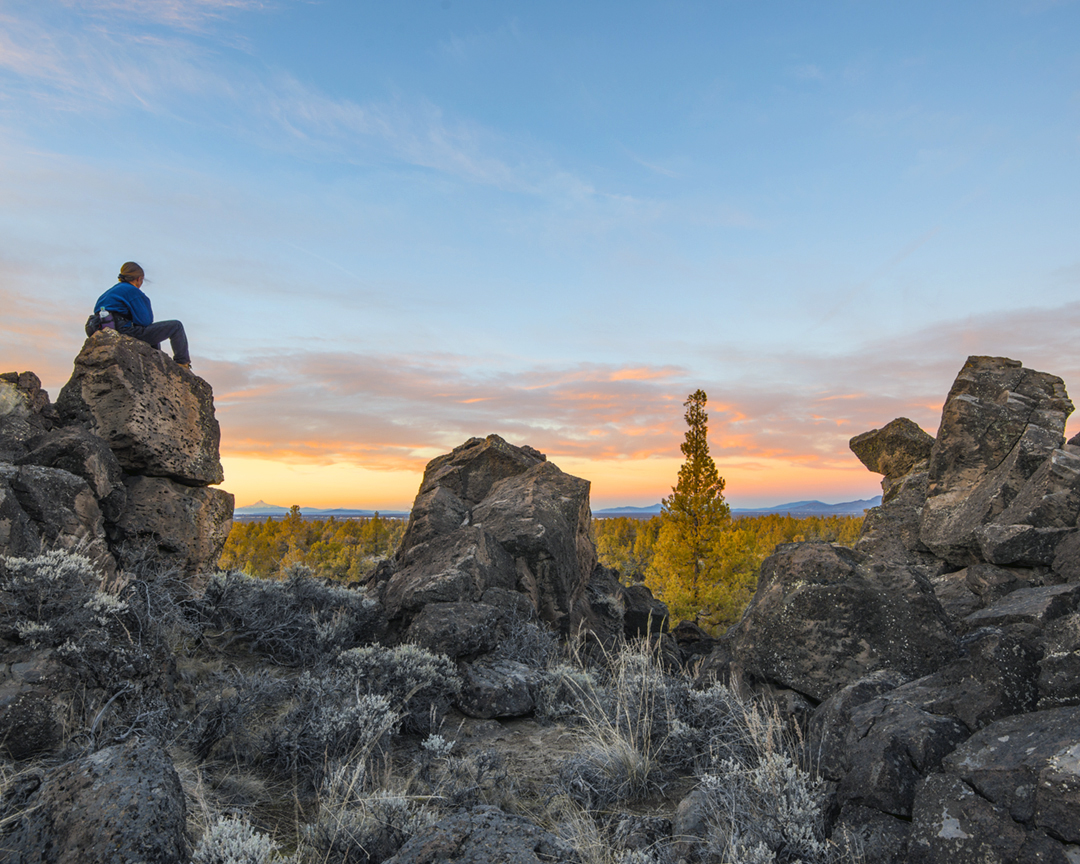 Badlands sunset from 14 mile rock