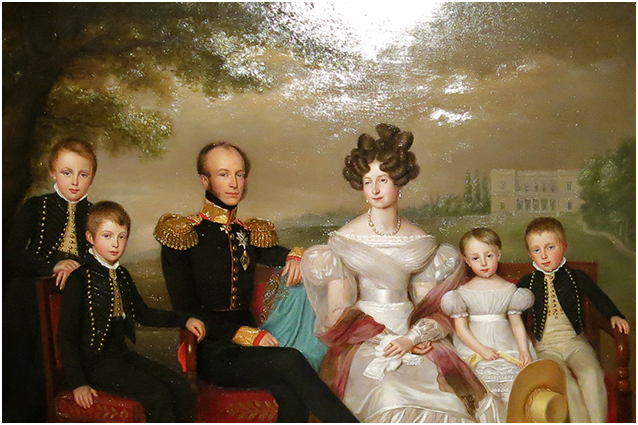 Koning Willem II met zijn gezin. 