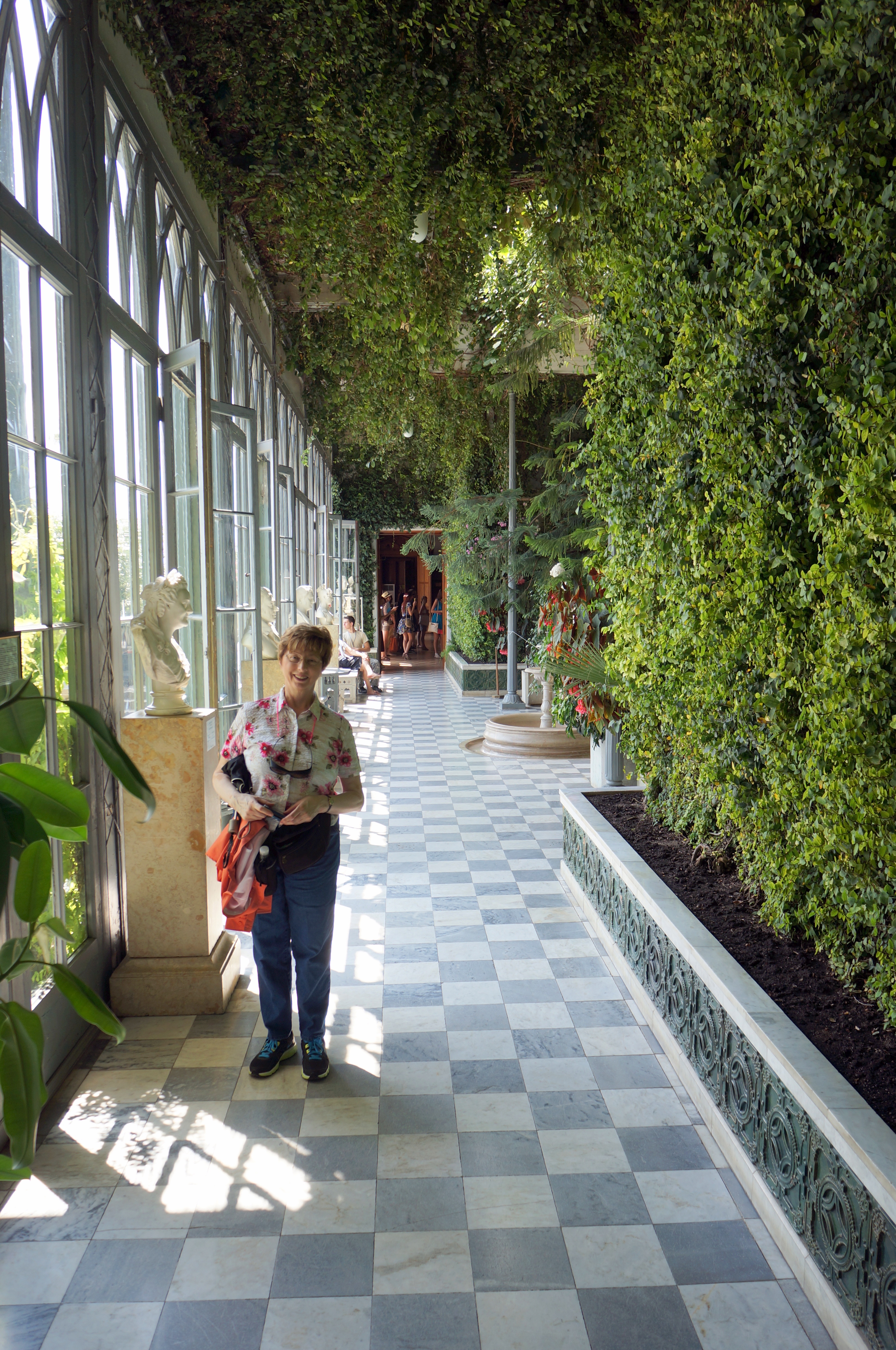 Inside gardens Alupka Vorontsovs Palace